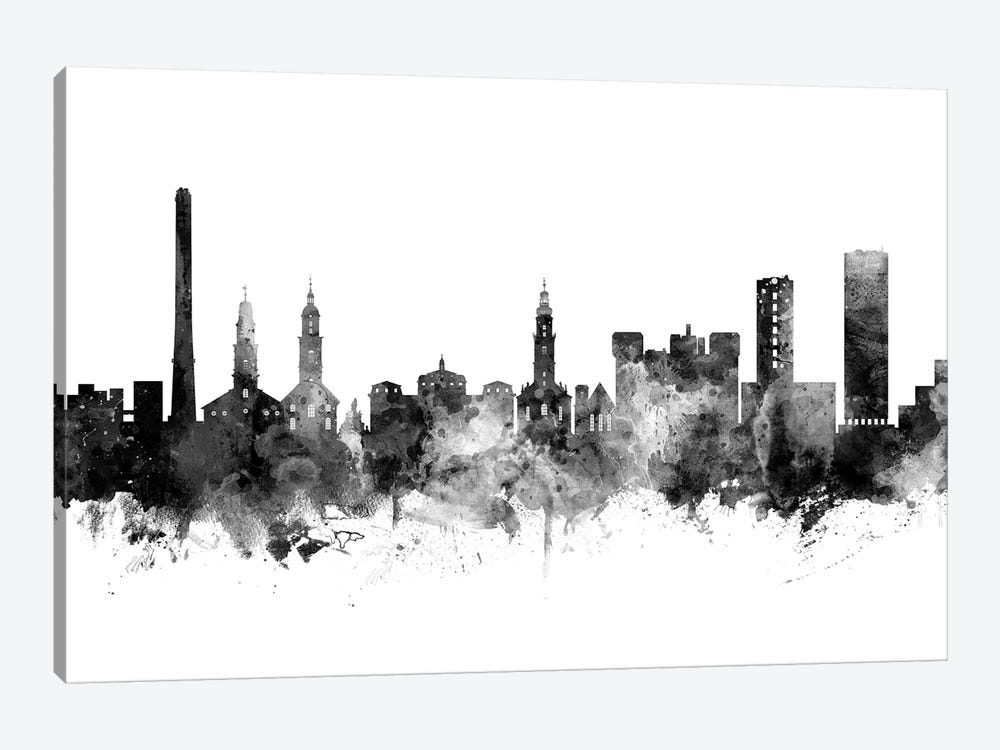 Erlangen, Germany Skyline In Black & White by Michael Tompsett 1-piece Canvas Print