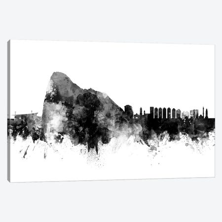 Gibraltar Skyline In Black & White Canvas Print #MTO943} by Michael Tompsett Canvas Art