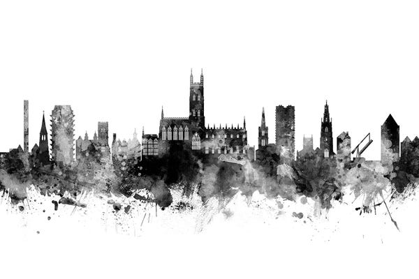 England: Gloucester, England Skyline In Black & White by Michael Tompsett