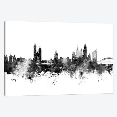 Krakow, Poland Skyline In Black & White Canvas Print #MTO949} by Michael Tompsett Canvas Artwork