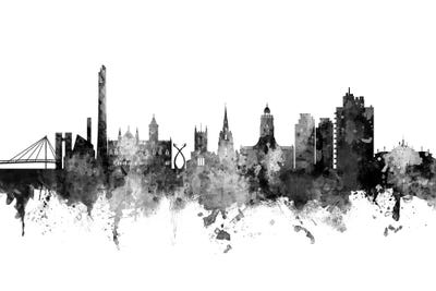 Northampton, England Skyline In Black & White by Michael Tompsett canvas print