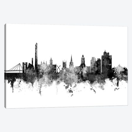 Northampton, England Skyline In Black & White Canvas Print #MTO954} by Michael Tompsett Canvas Wall Art