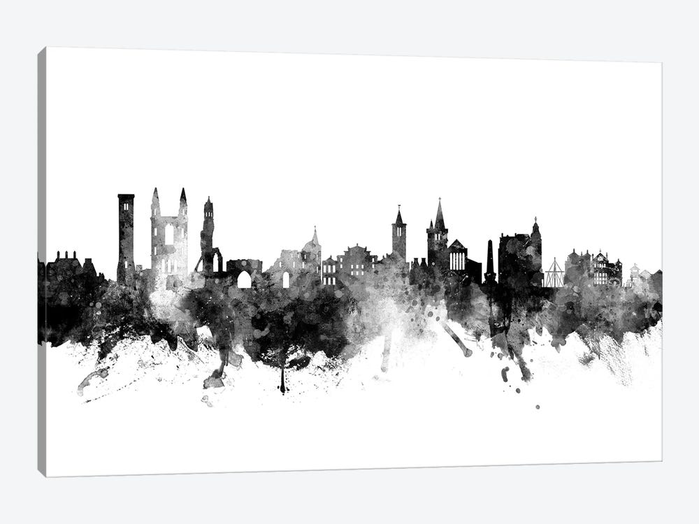 St, Andrews Scotland Skyline In Black & White by Michael Tompsett 1-piece Canvas Print