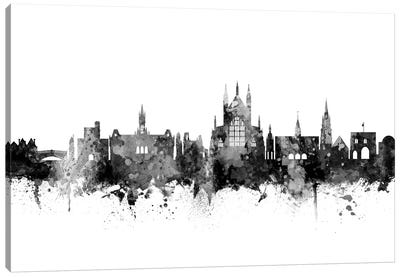 Winchester, England Skyline In Black & White Canvas Art Print