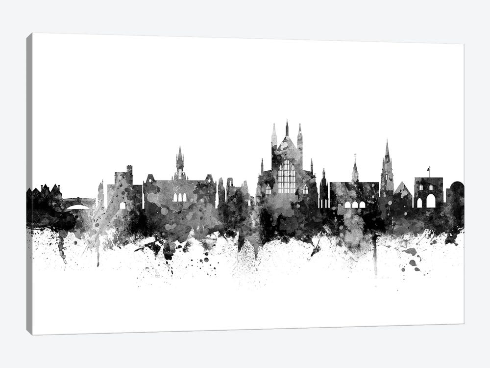 Winchester, England Skyline In Black & White by Michael Tompsett 1-piece Art Print