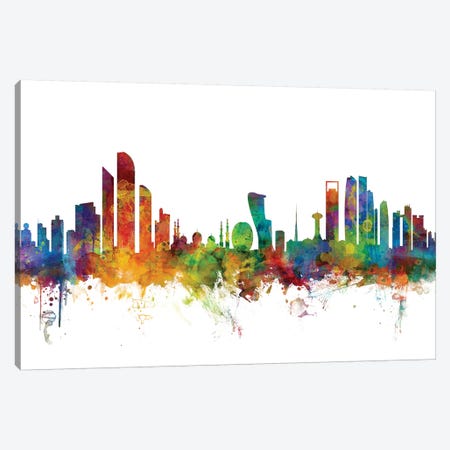 Abu Dhabi, UAE Skyline Canvas Print #MTO967} by Michael Tompsett Canvas Print