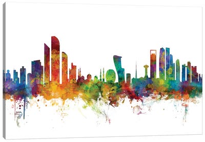 Abu Dhabi, UAE Skyline Canvas Art Print - United Arab Emirates Art