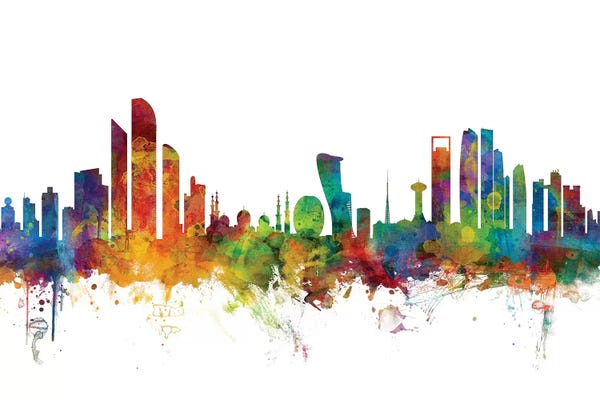 United Arab Emirates: Rainbow Blend Abu Dhabi, UAE Skyline by Michael Tompsett