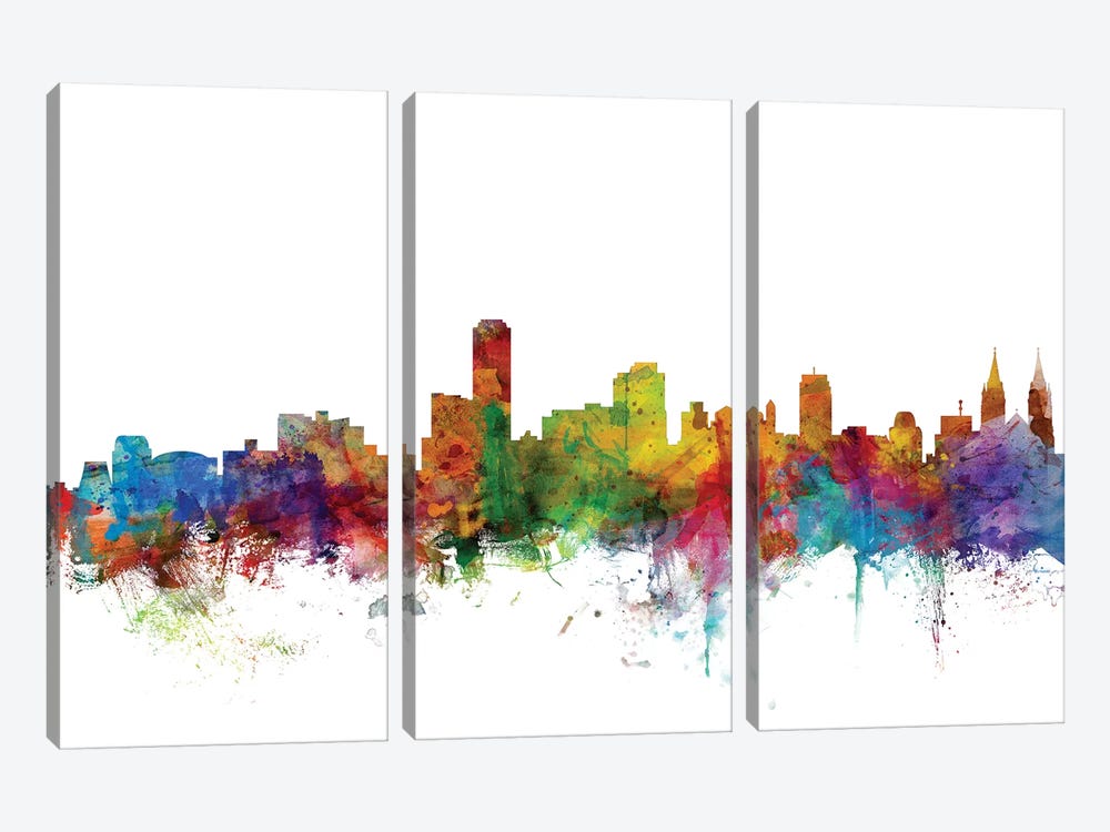 Adelaide, Australia Skyline by Michael Tompsett 3-piece Canvas Art Print