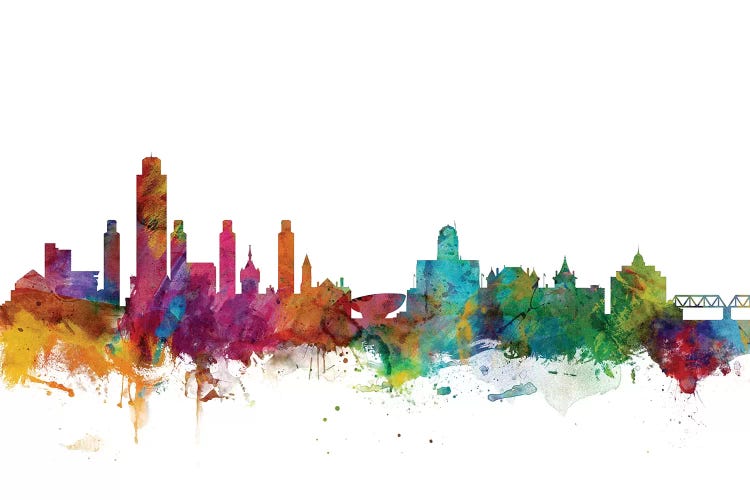 Rainbow Blend Albany, New York Skyline by Michael Tompsett wall art