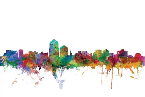 Albuquerque: Rainbow Blend Albuquerque, New Mexico Skyline by Michael Tompsett