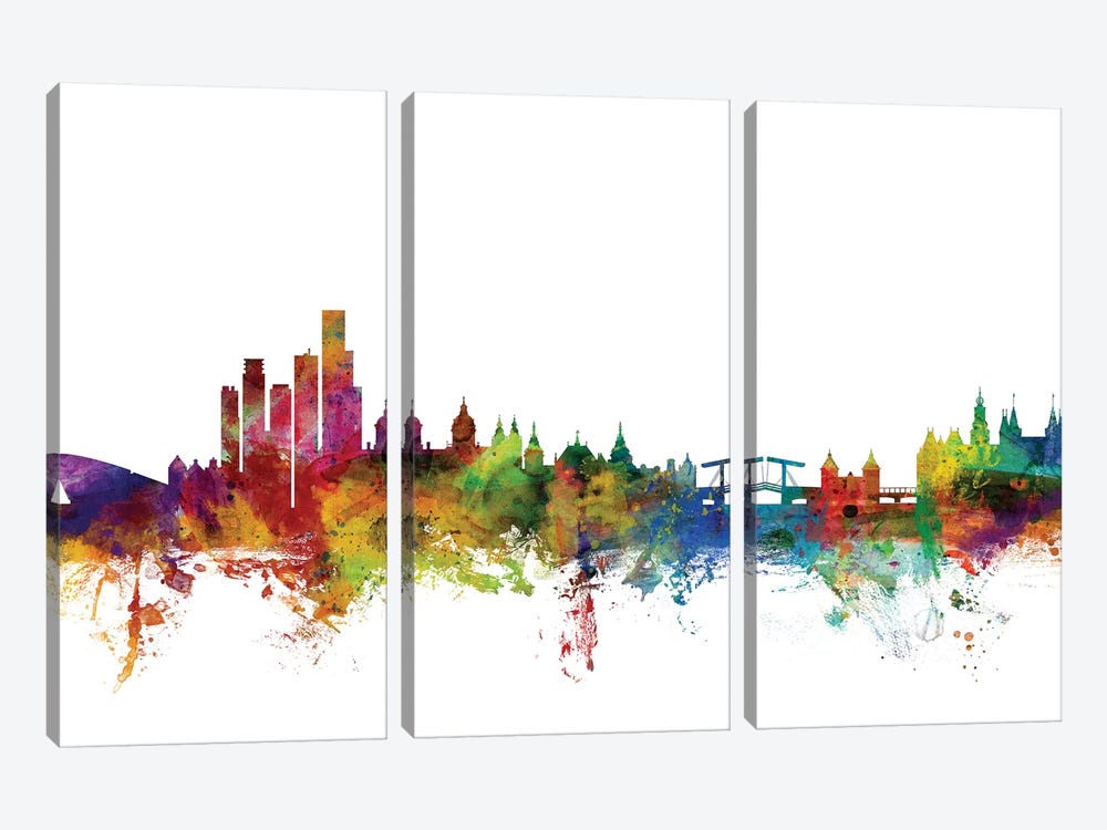 Amsterdam, The Netherlands Skyline by Michael Tompsett 3-piece Art Print