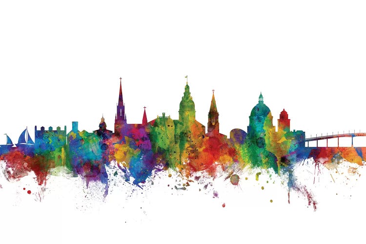 Rainbow Blend Annapolis, Maryland Skyline by Michael Tompsett wall art