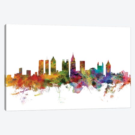 Atlanta, Georgia Skyline Canvas Print #MTO974} by Michael Tompsett Canvas Art