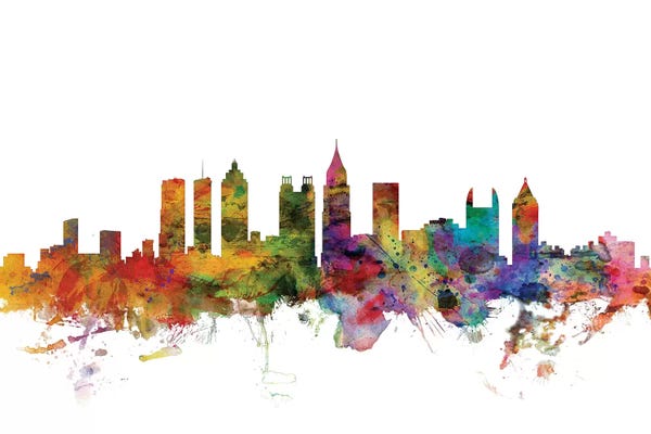 Georgia: Rainbow Blend Atlanta, Georgia Skyline by Michael Tompsett