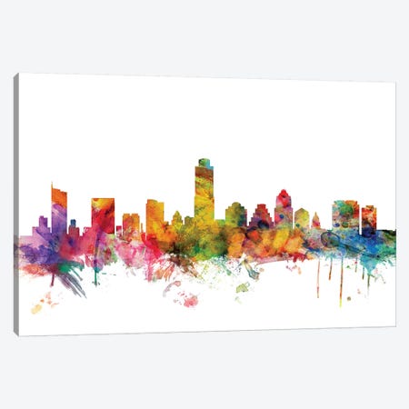 Austin, Texas Skyline Canvas Print #MTO976} by Michael Tompsett Canvas Wall Art