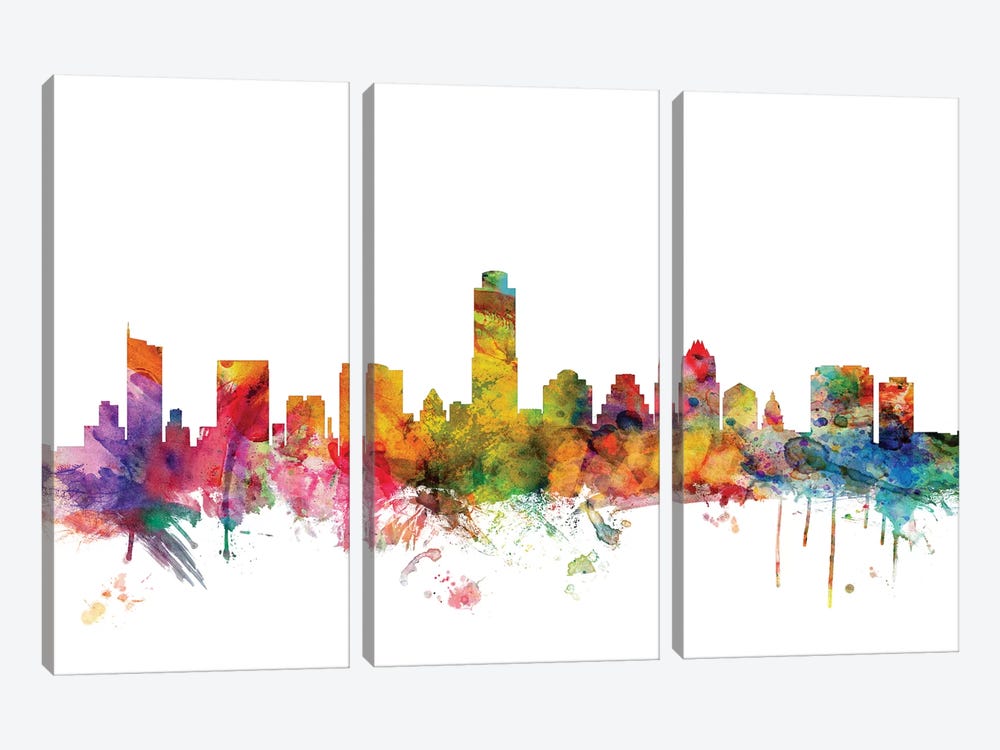 Austin, Texas Skyline by Michael Tompsett 3-piece Canvas Artwork