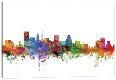 Baltimore, Maryland Skyline Canvas Art Print - Maryland