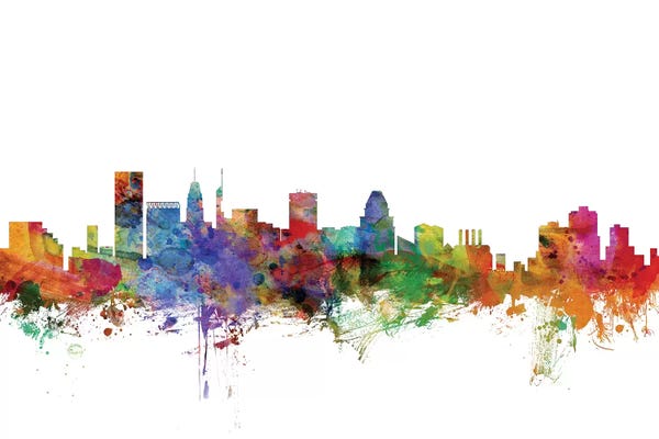 Michael Tompsett: Rainbow Blend Baltimore, Maryland Skyline by Michael Tompsett