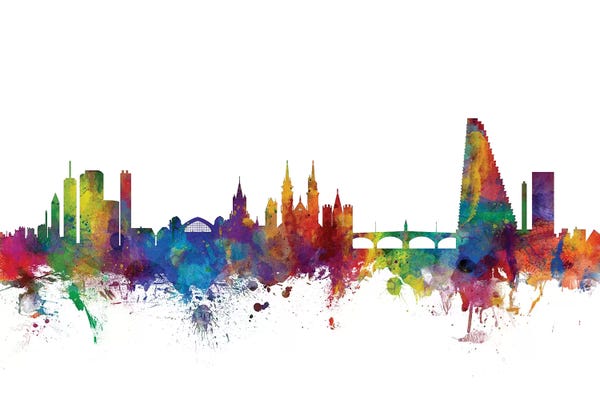 Basel: Rainbow Blend Basel, Switzerland Skyline by Michael Tompsett