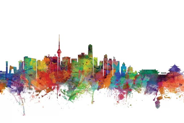Beijing: Rainbow Blend Beijing, China Skyline by Michael Tompsett