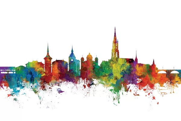 Bern: Rainbow Blend Bern, Switzerland Skyline by Michael Tompsett
