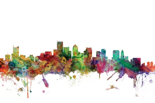 Massachusetts: Rainbow Blend Boston, Massachusetts Skyline by Michael Tompsett