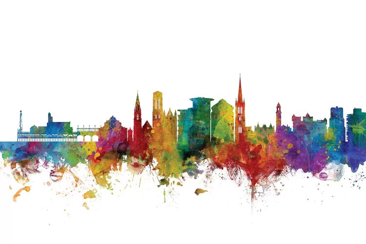 Rainbow Blend Bournemouth, England Skyline by Michael Tompsett wall art