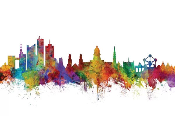 Belgium: Rainbow Blend Brussels, Belgium Skyline by Michael Tompsett