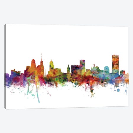 Buffalo, New York Skyline Canvas Print #MTO997} by Michael Tompsett Canvas Artwork