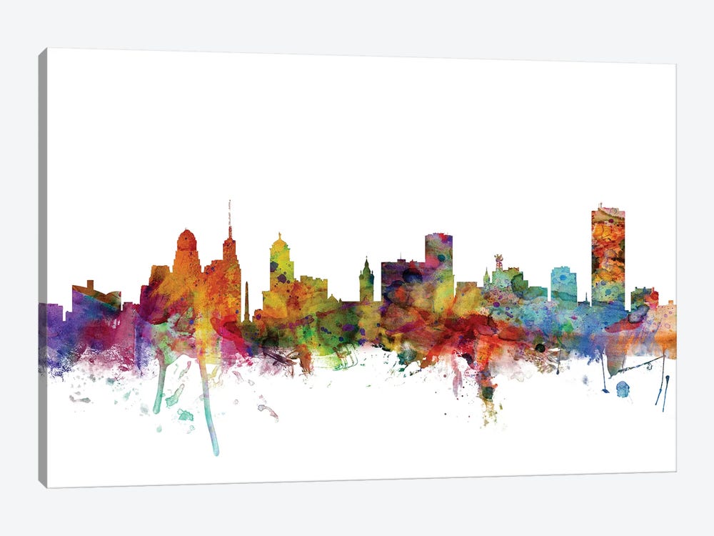 Buffalo, New York Skyline by Michael Tompsett 1-piece Canvas Print