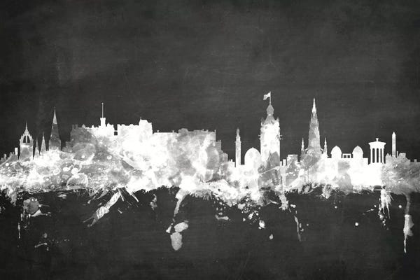 Edinburgh: Blackboard Skyline Of  Edinburgh, Scotland, United Kingdom by Michael Tompsett