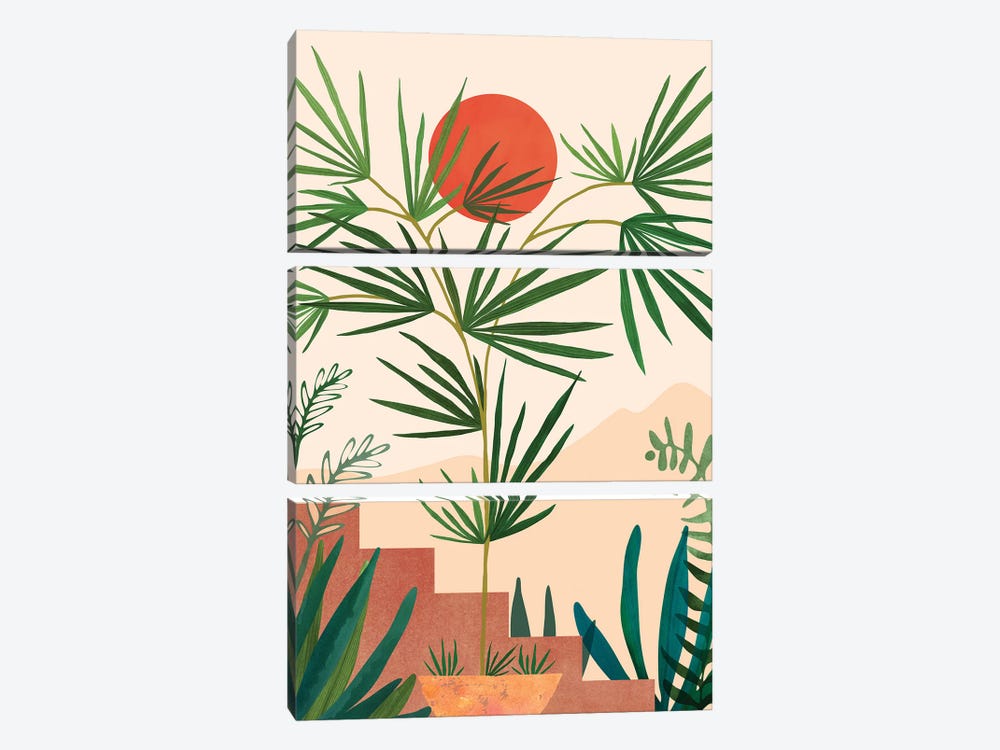 Weekend In Mojave by Modern Tropical 3-piece Canvas Art