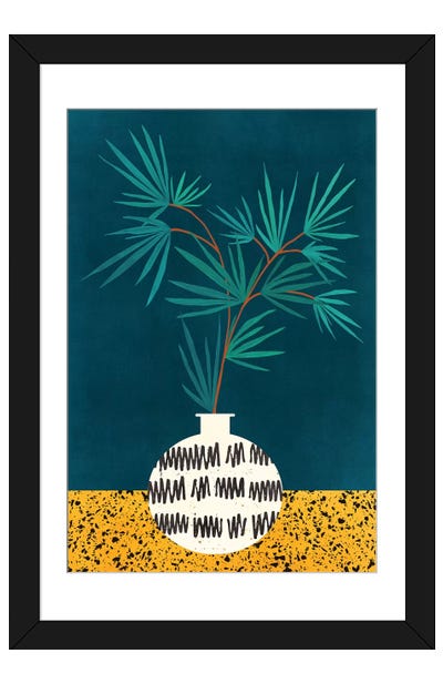 Night Palm Paper Art Print - Modern Tropical