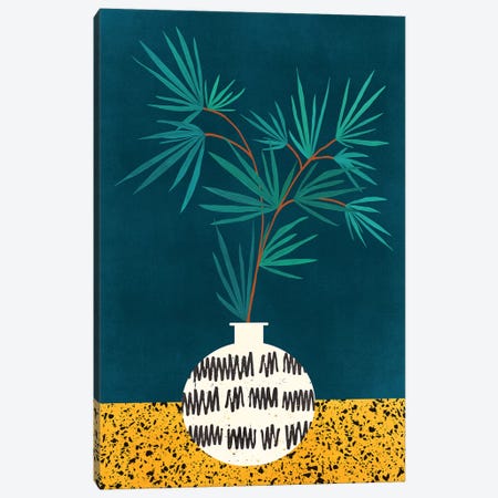 Night Palm Canvas Print #MTP108} by Modern Tropical Art Print