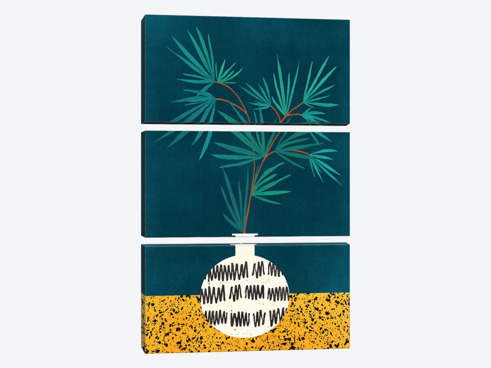 Night Palm by Modern Tropical 3-piece Canvas Print