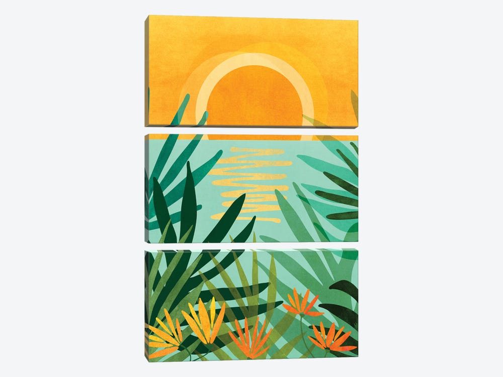 Peaceful Tropics by Modern Tropical 3-piece Canvas Wall Art