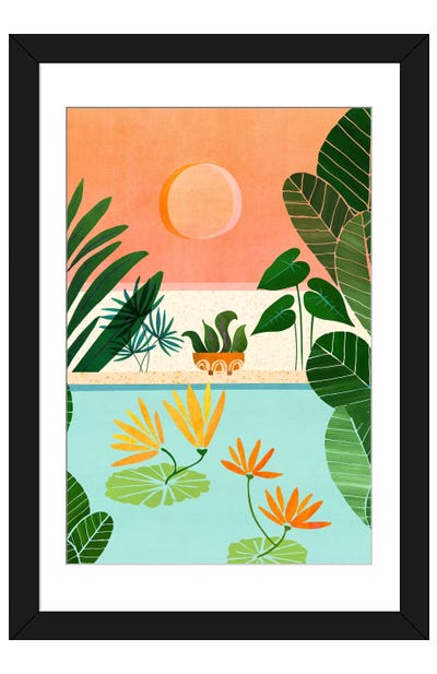 Shangri La Sunset Paper Art Print - Modern Tropical