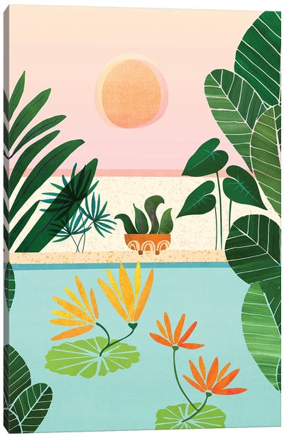 Shangri La Sunrise Canvas Art Print - Modern Tropical