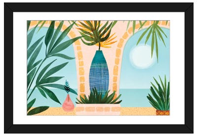 Welcome To The Hotel California Paper Art Print - Modern Tropical
