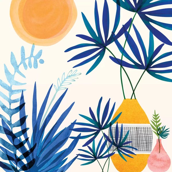 Tropical Leaves: Moroccan Blues by Modern Tropical
