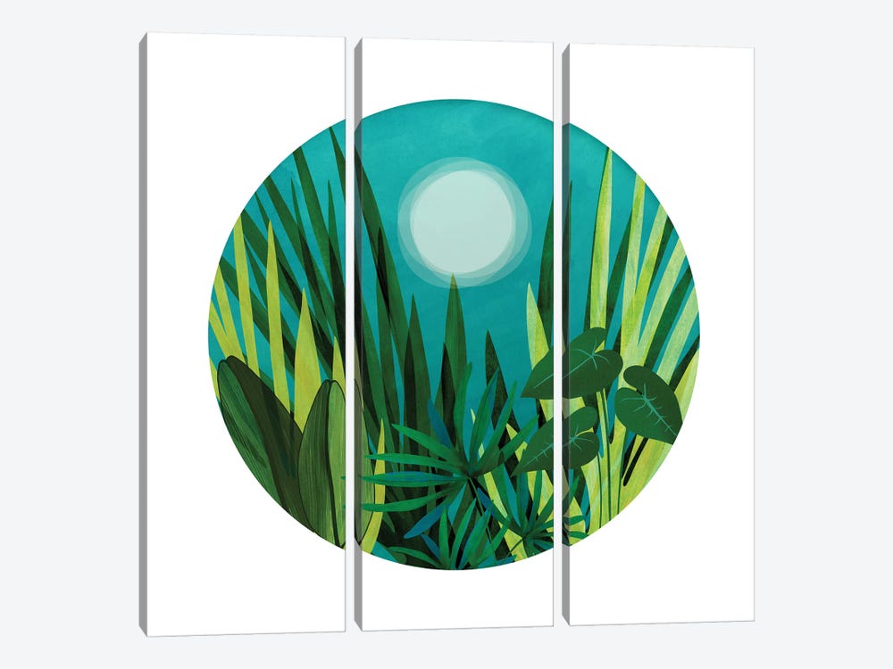Tropical Night Garden by Modern Tropical 3-piece Canvas Print