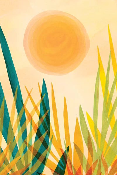 Golden Garden by Modern Tropical art print