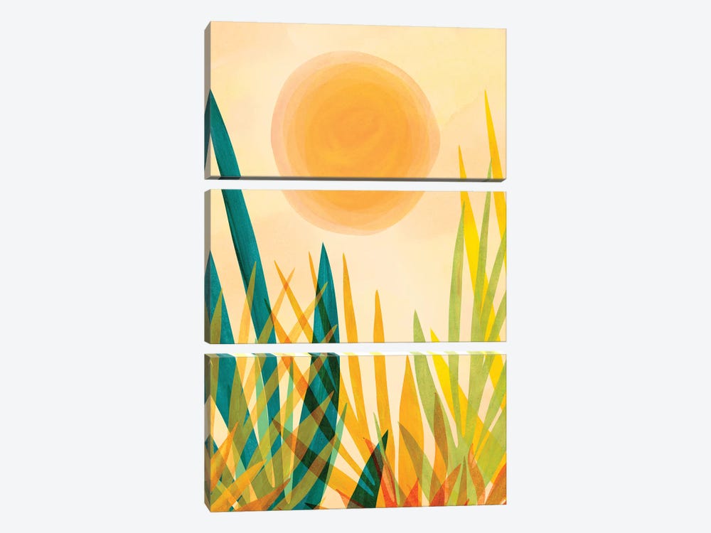 Golden Garden by Modern Tropical 3-piece Canvas Wall Art