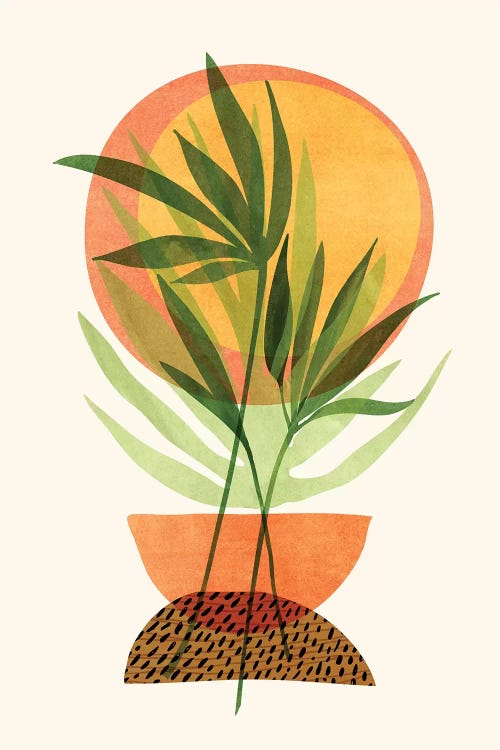 Retro Sunset Garden by Modern Tropical wall art