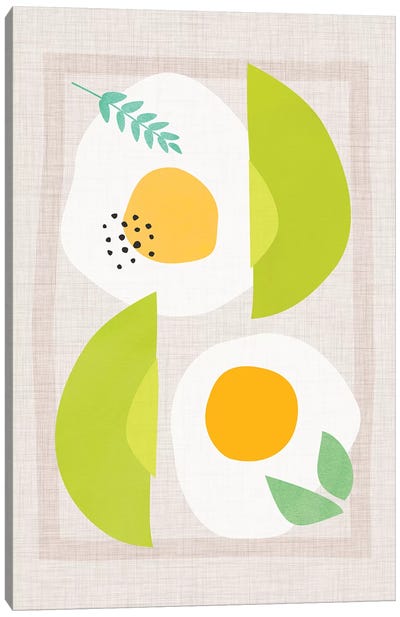 Avocado And Eggs Canvas Art Print - Minimalist Kitchen Art