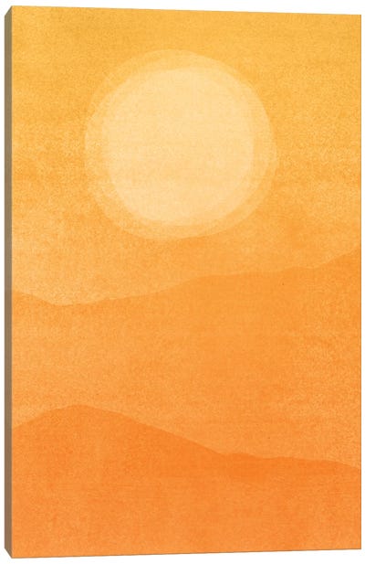Rustic Afternoon Abstract Canvas Art Print - Orange