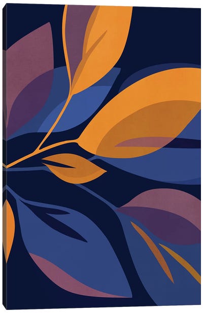 Scorpio Dark Floral Canvas Art Print - Modern Tropical