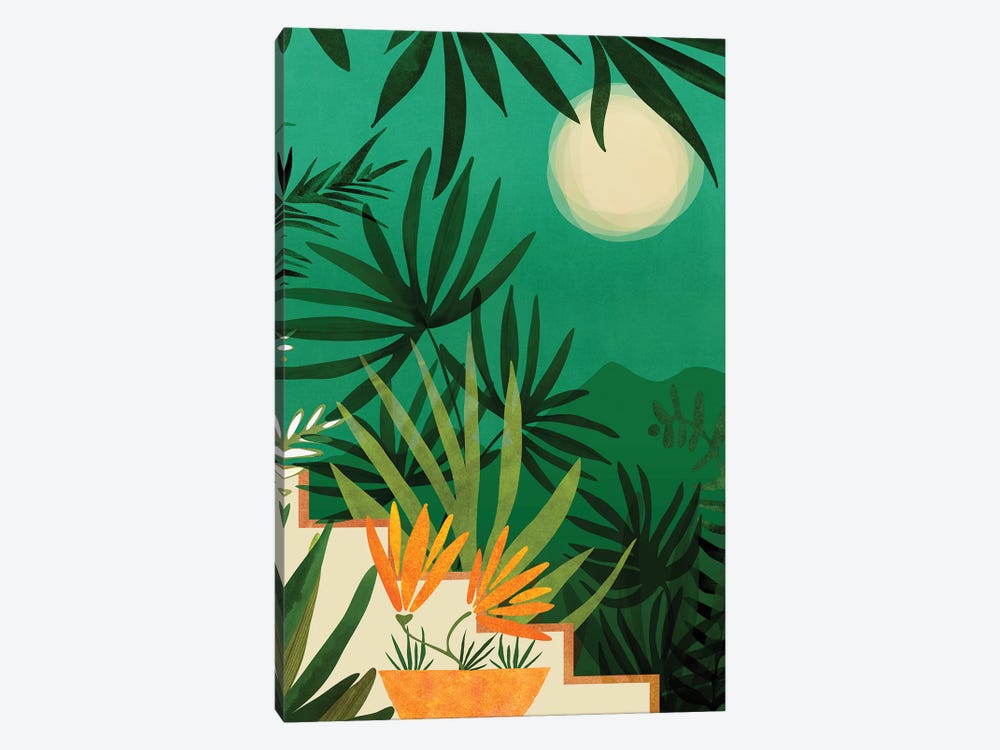Exotic Garden Nightscape by Modern Tropical 1-piece Art Print