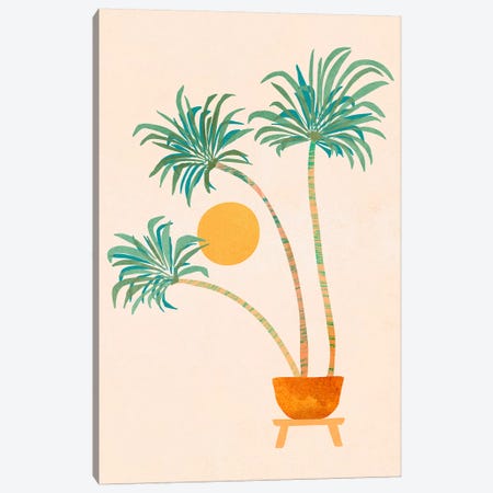 So-Cal Palms Canvas Print #MTP145} by Modern Tropical Canvas Artwork